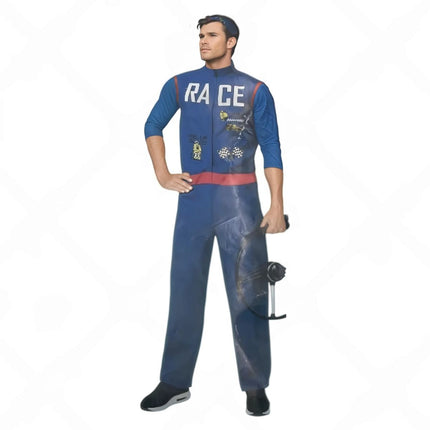 Racer Verkleedkostuum Heren – Inclusief Pak & Pet – Maat M L XL