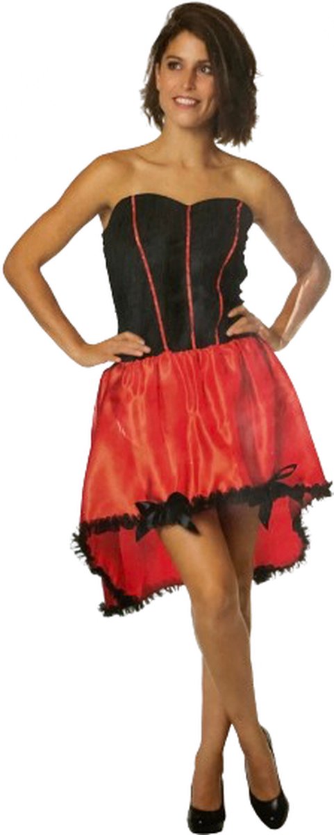 Sexy Spaanse Jurk – Flamenco Verkleedkostuum Maat S M L – Rood/Zwart