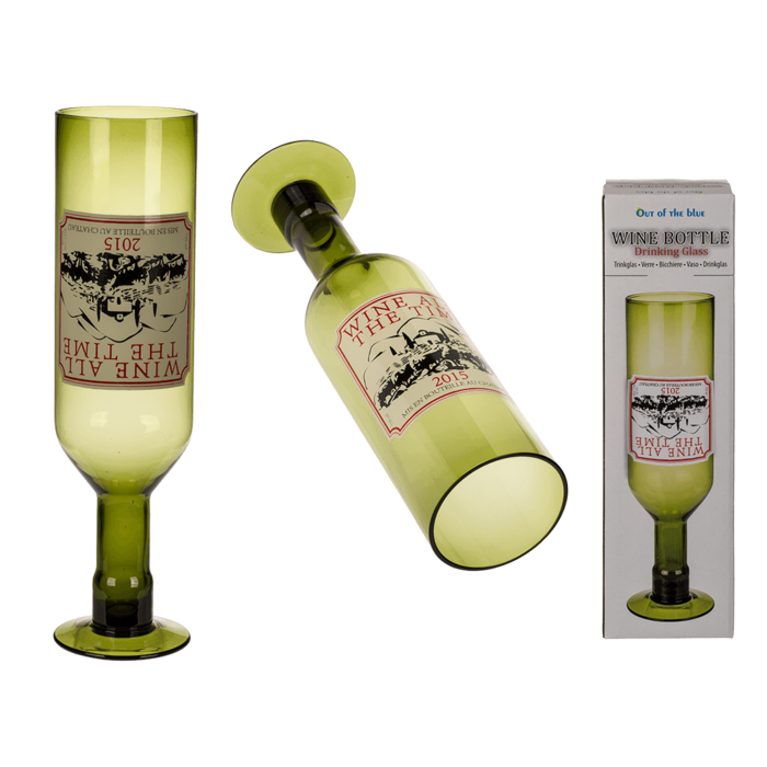Wijnfles als Glas 750 ml - Omgekeerde Wijnfles