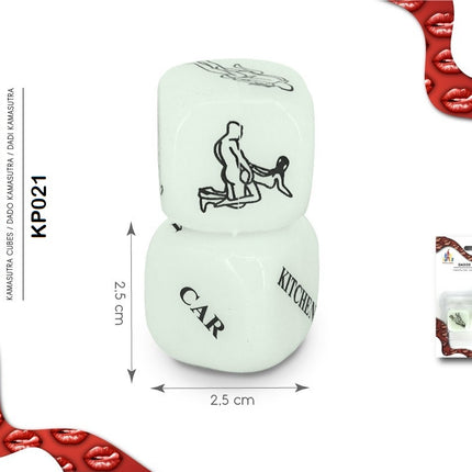 Sex Dice Glow in the Dark Love Dice Set 2 Pieces PLEASE NOTE SPANISH TEXT
