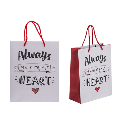 Always In My Heart Cardboard Bag Practical and Stylish 1 Piece