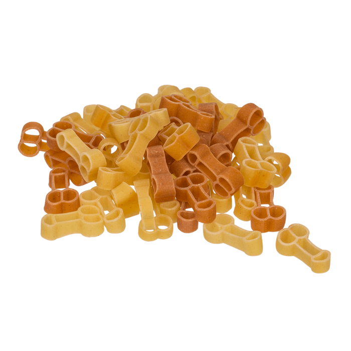 Tricolor Pasta from Durum Wheat with Tomato and Spinach in the shape of Willy's - 250 g