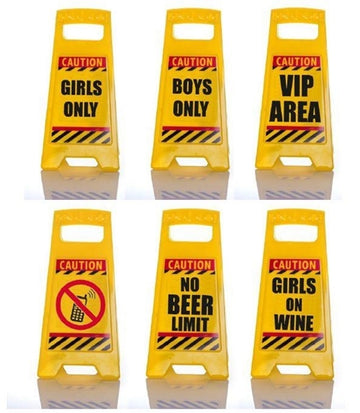 Waarschuwingsborden Feest - set van 6, ca. 25 cm