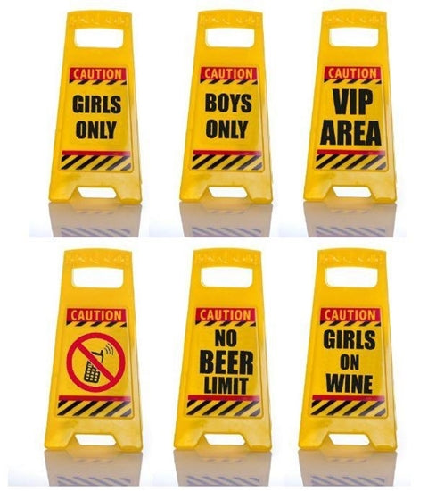 Waarschuwingsborden Feest - set van 6, ca. 25 cm