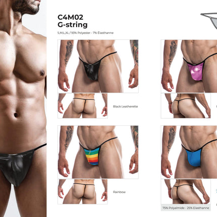 CUT4MEN - C4M02 - G String Men Underwear - 16 Pieces - 4 Color - 4 Sizes - 1 Piece