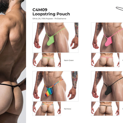 CUT4MEN - C4M09 - LoopString Pouch Men Underwear - Neon Coral - 2 Sizes - 1 Piece