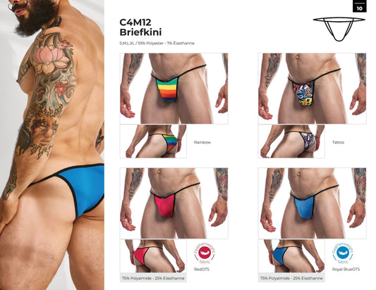 CUT4MEN - C4M16 - Briefkini Men Underwear - 16 Pieces - 4 Colors - 4 Sizes - 1 Piece