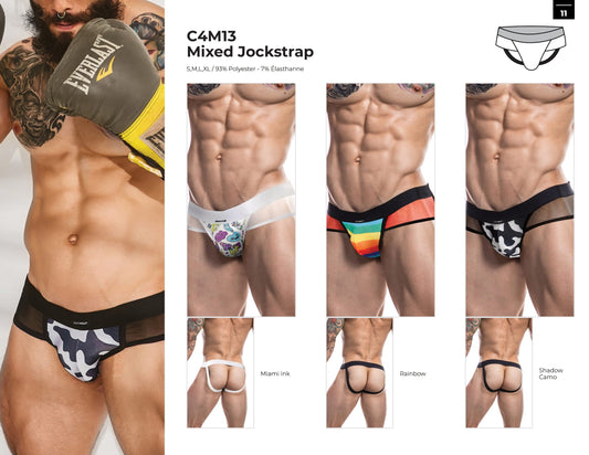 CUT4MEN - C4M13 - Jockstrap Men Underwear - 12 Pieces - 3 Colors - 4 Sizes - 1 Piece