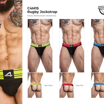 CUT4MEN - C4M15 - Rugby Jockstrap Men Underwear - 12 Pieces - 3 Colors - 4 Sizes -1 Piece