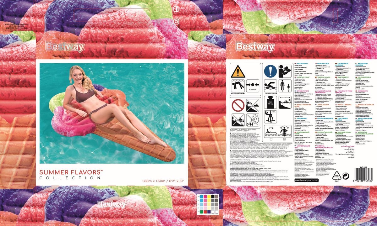 Bestway Ice cream luchtbed 178cm