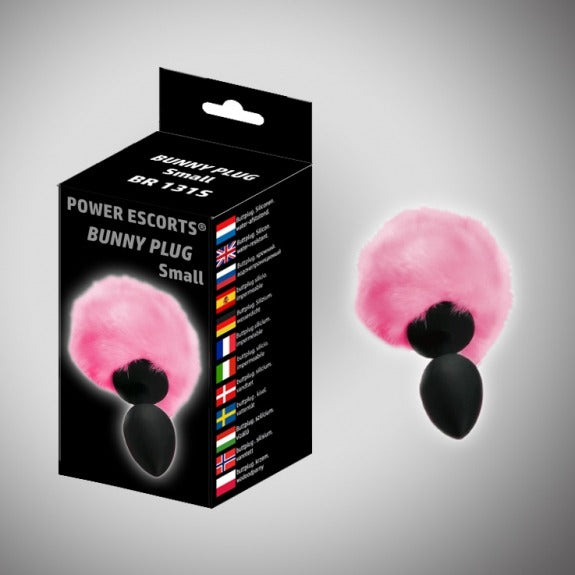 Bunny Plug Small 7,2 x 3,2 cm - Zwart met Roze Staart