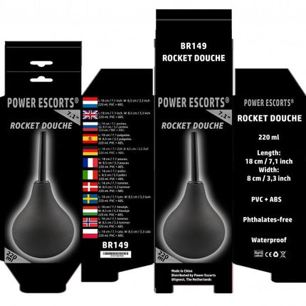 Anaal Water Spuit Om je Anus Schoon Te Maken. 220ml In Het Zwart