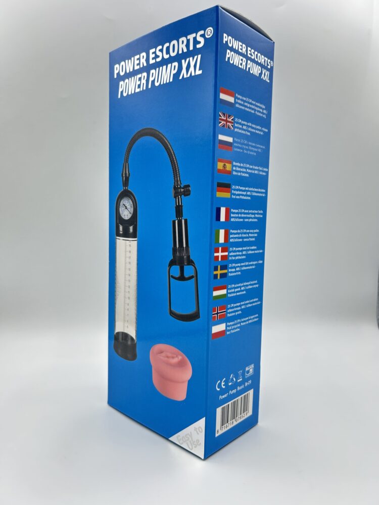 Power Escorts - BR29 - Power Pump XXL - Mega Penis Pump - With Extra Exchangeable Pussy &amp; Manometer - Black/Transparent