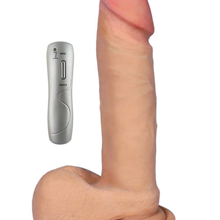 Bossoftoys - 21-00003 - Kronos - Loveclonex - Ultrarealistische Vibrator - Cyberskin voelt echt aan - Beter dan Siliconen - 5-7 cm dik - Zuignap - Bedrade afstandsbediening - Huidskleur - 7 inch / 17,5 cm