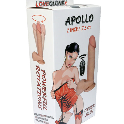 Bossoftoys - 21-00006 - Zeus - 9 inch / 25 cm - Loveclonex - Ultrarealistische Vibrator - Cyberskin voelt echt aan - 7 snelheden - Beter dan Siliconen - 4,4 cm dik - Zuignap - Draadloze afstandsbediening - Oplaadbaar - Huidskleur - 7,5 inch / 19 cm