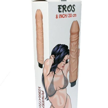 Bossoftoys Eros Love clone X Realistic Vibrator - super flexible Cyberskin material - big size 20 cm  - 8 Inch - flesh colour - Fat boy 4 cm Dia - attractive Colour box - 21-00018