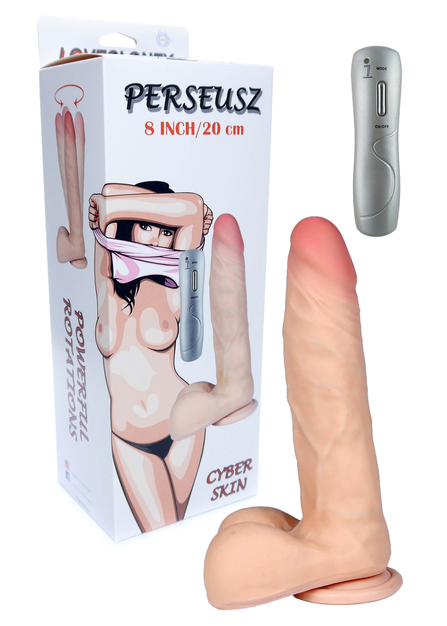 Bossoftoys Perseusz Loveclonex Ultra Realistic Vibrator - Cyber ​​skin feels like real - Better then Silicone - 5-7 cm thick - Suction Cup - Wired Remote - 8 inch / 20 cm - 21-00023 