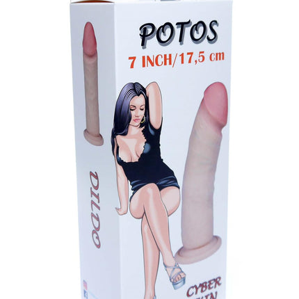 Bossoftoys Potos Ultra Realistic Dildo - Love clone X - 21-00027 - Cyber skin feels like real - Better then Silicone - 4,8 cm thick - Suction Cup - Flesh - 7 inch / 21 cm