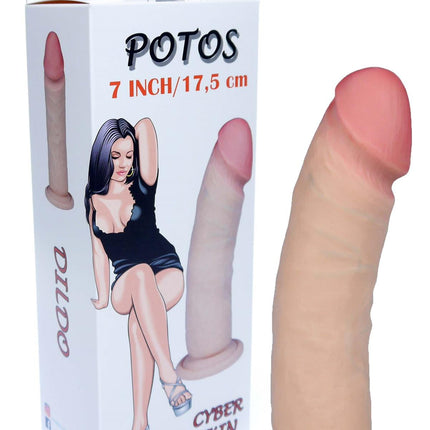 Bossoftoys Potos Ultra Realistic Dildo - Love clone X - 21-00027 - Cyber skin feels like real - Better then Silicone - 4,8 cm thick - Suction Cup - Flesh - 7 inch / 21 cm