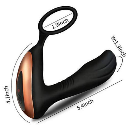 Bossoftoys - 22-00015 - Prostate Stimulator - Remote control - 2 strong Motors - 10 Function - Rechargeable - Black - very stylish black design box