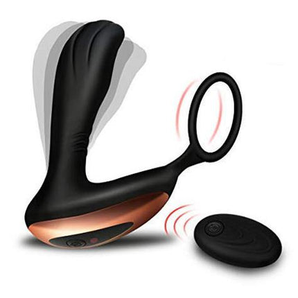Bossoftoys - 22-00015 - Prostate Stimulator - Remote control - 2 strong Motors - 10 Function - Rechargeable - Black - very stylish black design box