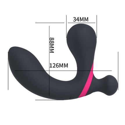 Bossoftoys - 22-00016 - Prostate Stimulator - Remote control - 2 strong Motors - 10 Function - Rechargeable - Black  - very stylish black design box