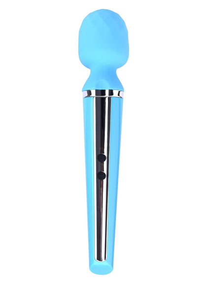 Bossoftoys - 22-00020 - Genius Luxury Wand massager - 10 Function - 31.5 cm - Blue with rose gold - Rechargeable - Color window box