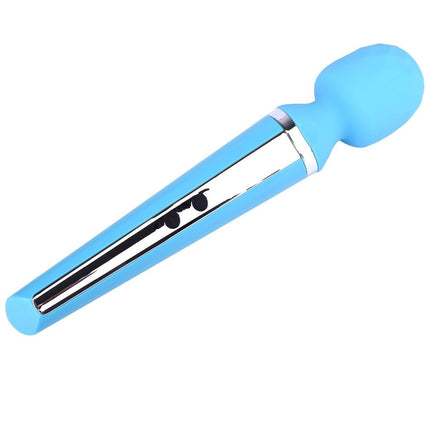 Bossoftoys - 22-00020 - Genius Luxury Wand massager - 10 Function - 31,5 cm - Blue with rose gold - Rechargeable - Colour window box