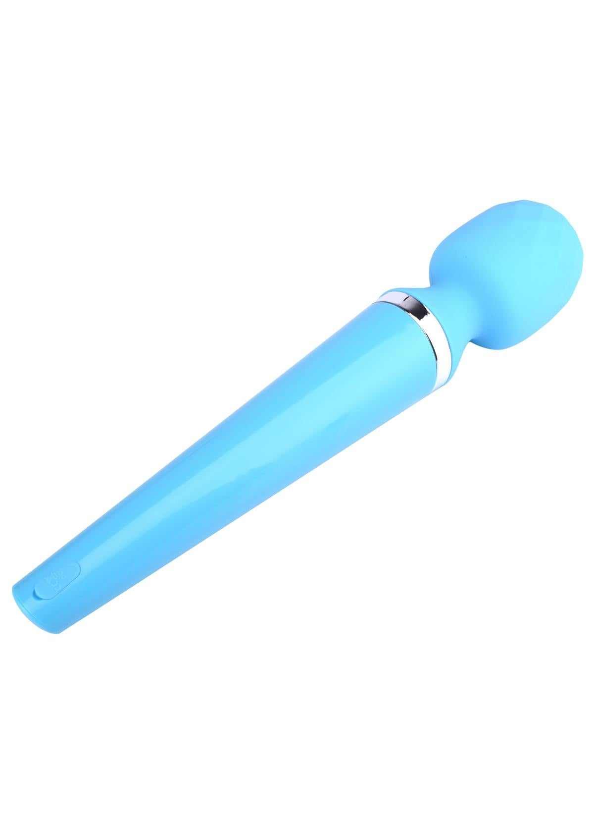 Bossoftoys - 22-00020 - Genius Luxury Wand massager - 10 Function - 31.5 cm - Blue with rose gold - Rechargeable - Color window box