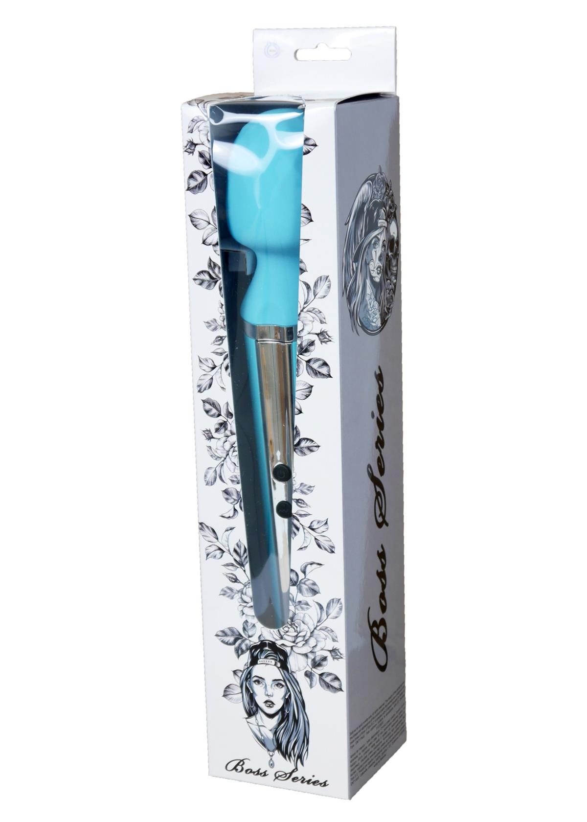 Bossoftoys - 22-00020 - Genius Luxury Wand massager - 10 Function - 31.5 cm - Blue with rose gold - Rechargeable - Color window box