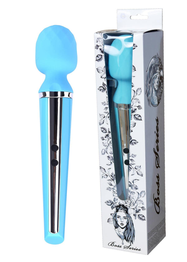 Genius Wand Massager 10 Functies - 31,5 cm - Blauw met Rosé Goud