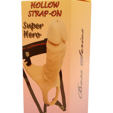Bossoftoys Hollow strap on - Super Hero - Silicone - Dick length 16,5 cm - dia 4,5 cm - total length 24,5 cm - 22-00028