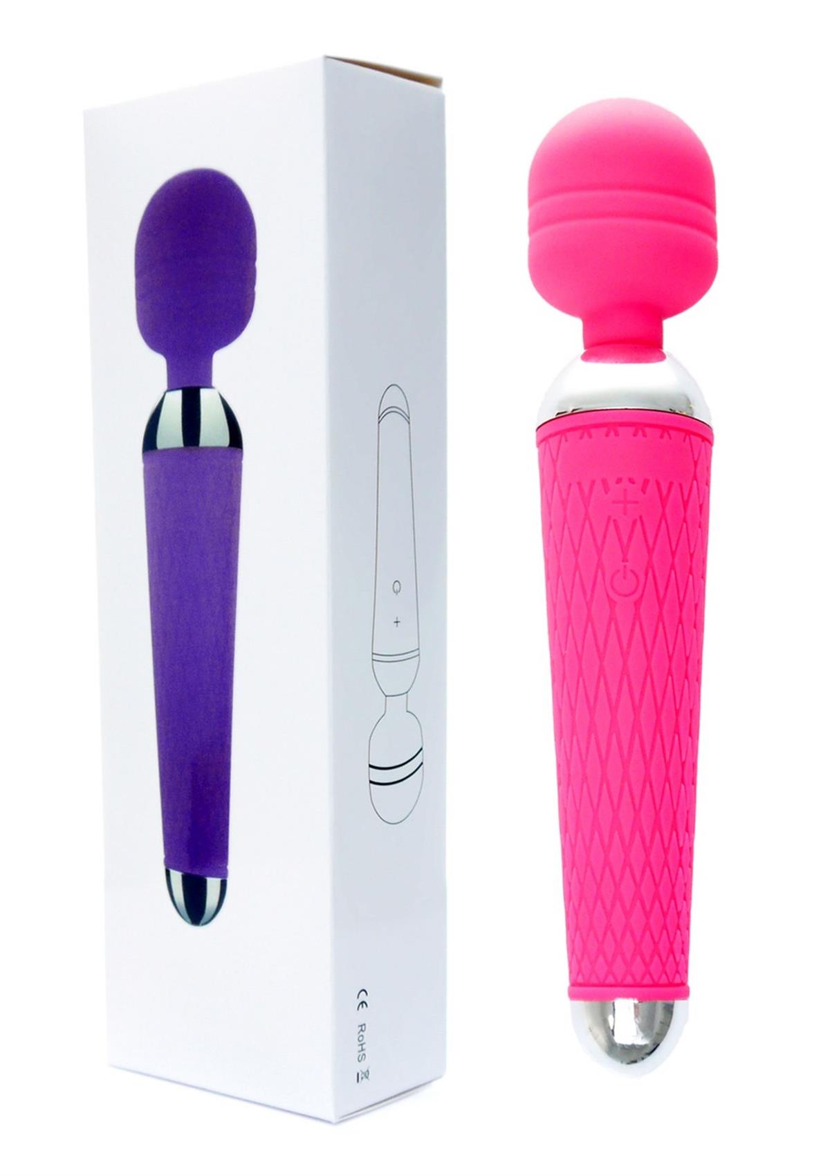 Bossoftoys - 22-00036 - Power Wand massager - Silicone Massager Pink USB - 16 Functions - USB rechargeable