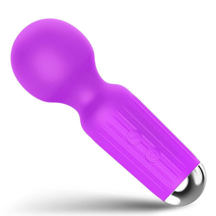 Bossoftoys - 22-00040 - Mini Massager vibrator - 20 Functions - Silicone - 11 cm -  dia 3,7 cm - Rechargeable - attractive Colour windowbox - Purple
