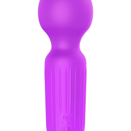 Bossoftoys - 22-00040 - Mini Massager vibrator - 20 Functions - Silicone - 11 cm -  dia 3,7 cm - Rechargeable - attractive Colour windowbox - Purple