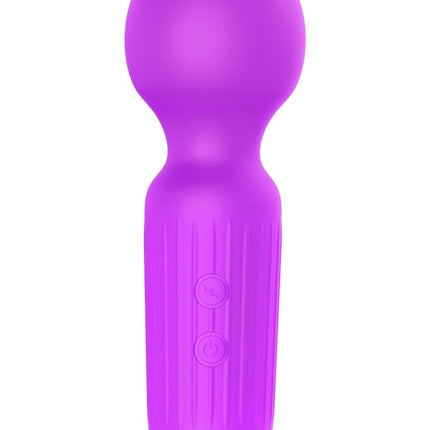 Bossoftoys - 22-00040 - Mini Massager vibrator - 20 Functions - Silicone - 11 cm -  dia 3,7 cm - Rechargeable - attractive Colour windowbox - Purple