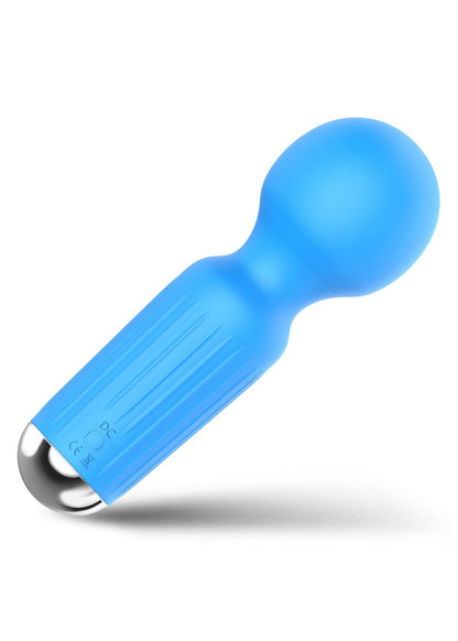 Bossoftoys - 22-00041 - Mini Massager vibrator - 20 Functions - Silicone - 11 cm - dia 3.7 cm - Rechargeable - attractive Color windowbox - Blue