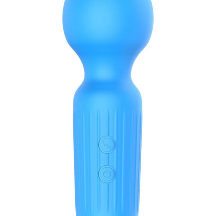 Bossoftoys - 22-00041 - Mini Massager vibrator - 20 Functions - Silicone - 11 cm -  dia 3,7 cm - Rechargeable - attractive Colour windowbox - Blue