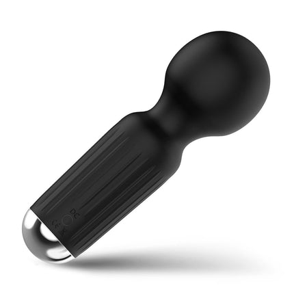 Bossoftoys - 22-00042 - Mini Massager vibrator - 20 Functions - Silicone - 11 cm -  dia 3,7 cm - Rechargeable - attractive Colour windowbox - Black