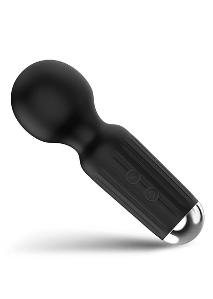 Bossoftoys - 22-00042 - Mini Massager vibrator - 20 Functions - Silicone - 11 cm -  dia 3,7 cm - Rechargeable - attractive Colour windowbox - Black