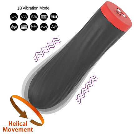 Bossoftoys - 22-00044 - Silicone touch vibrator - 10 Functions - Silicone - 8,5 cm -  dia 2,5 cm - Rechargeable - attractive Colour windowbox - Black