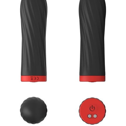 Bossoftoys - 22-00044 - Silicone touch vibrator - 10 Functions - Silicone - 8,5 cm -  dia 2,5 cm - Rechargeable - attractive Colour windowbox - Black