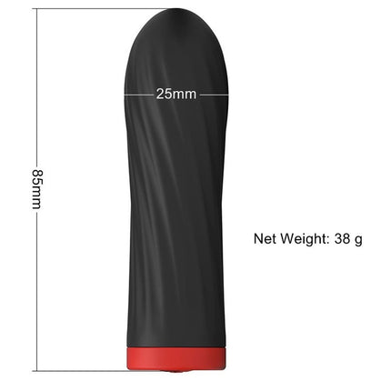 Bossoftoys - 22-00044 - Silicone touch vibrator - 10 Functions - Silicone - 8,5 cm -  dia 2,5 cm - Rechargeable - attractive Colour windowbox - Black