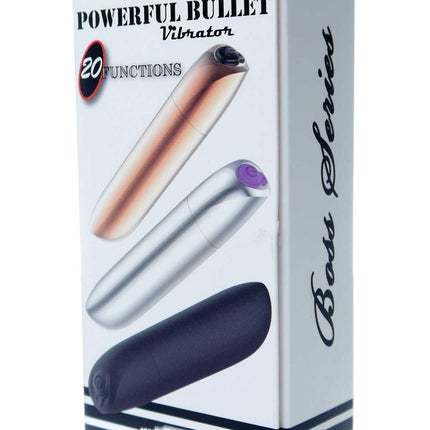 Bossoftoys - 22-00046 - Powerful Bullet Vibrator - USB rechargeable - 20 Functions - shiny Black