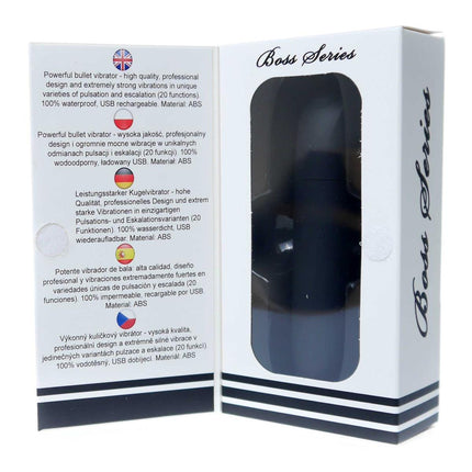 Bossoftoys - 22-00046 - Powerful Bullet Vibrator - USB rechargeable - 20 Functions - shiny Black
