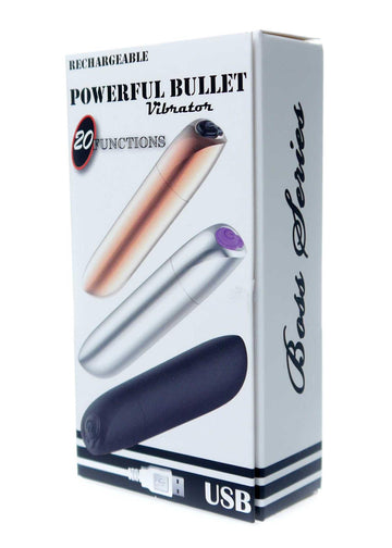 Bullet Vibrator Glanzend Zwart - 20 functies - USB oplaadbaar