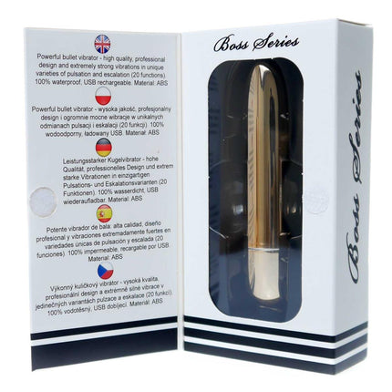 Bossoftoys - 22-00048 - Powerful Bullet Vibrator - USB rechargeable - 20 Functions - Gold