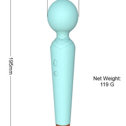 Bossoftoys - 22-00049 - Power wand Massager vibrator - 10 Functions - Silicone - 19.5 cm - dia 4 cm - Rechargeable - attractive Color windowbox - Blue