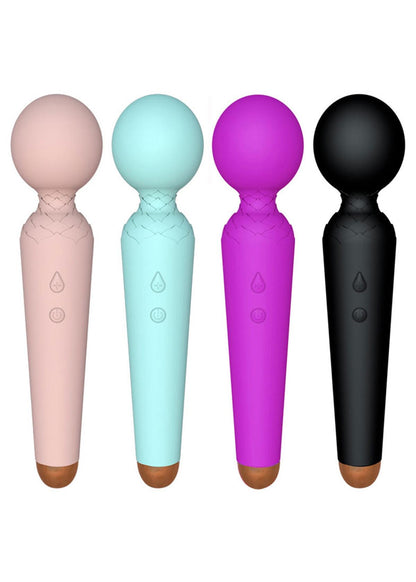 Bossoftoys - 22-00049 - Power wand Massager vibrator - 10 Functions - Silicone - 19,5 cm -  dia 4 cm - Rechargeable - attractive Colour windowbox - Blue