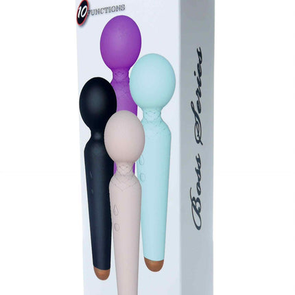 Bossoftoys - 22-00052 - Power wand Massager vibrator - 10 Functions - Silicone - 19,5 cm -  dia 4 cm - Rechargeable - attractive Colour windowbox - Flesh